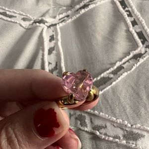 Light pink heart adjustable ring